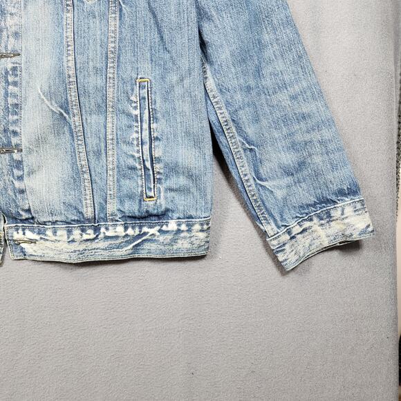 Levis Mens Jean Jacket XL Trucker 72334 Type 3 Blue Bleach Wash Distressed Chore - Picture 13 of 16